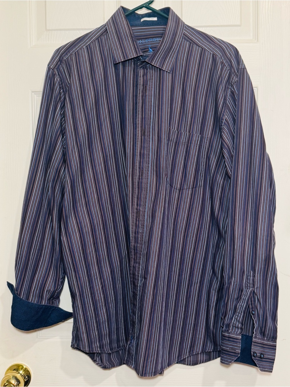 TAILORBYRD Men’s Long Sleeve Flip Cuff Contrast Dress Shirt XL